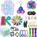 Комплект игрушек-антистрессов, комплект игрушек для взрослых и детей, пузырьковый фигурный инструмент, сенсорное снятие стресса
