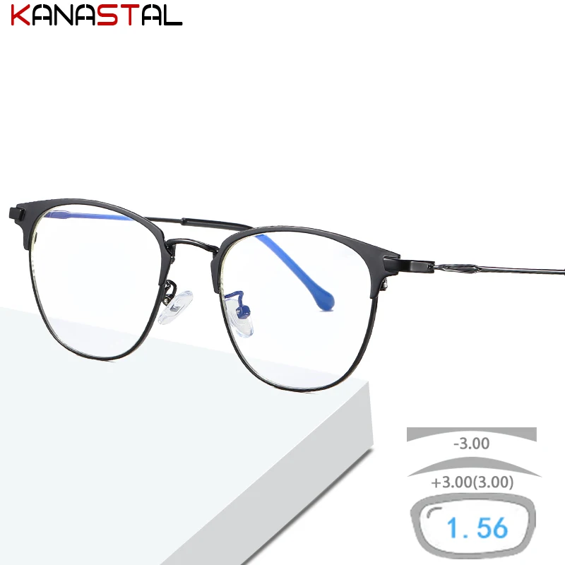 

Men's Blue Light Blocking Glasses Women Eyeglasses Frames Metal CR39 Lens Prescription Eyewear Hyperopia Myopia Reading Glasses