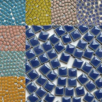 100pcs multicolor glass mosaic tile square ceramic mosaic tiles diy arts crafts making material wall crafts
