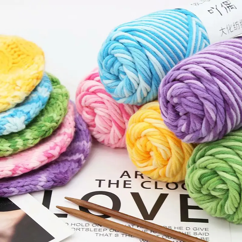 

5Piece 8-Strand Attachment Lover Cotton Hand-Woven DIY Sweater Crochet Scarf Medium Thickness Doll Wool Yarn Wool Yarn