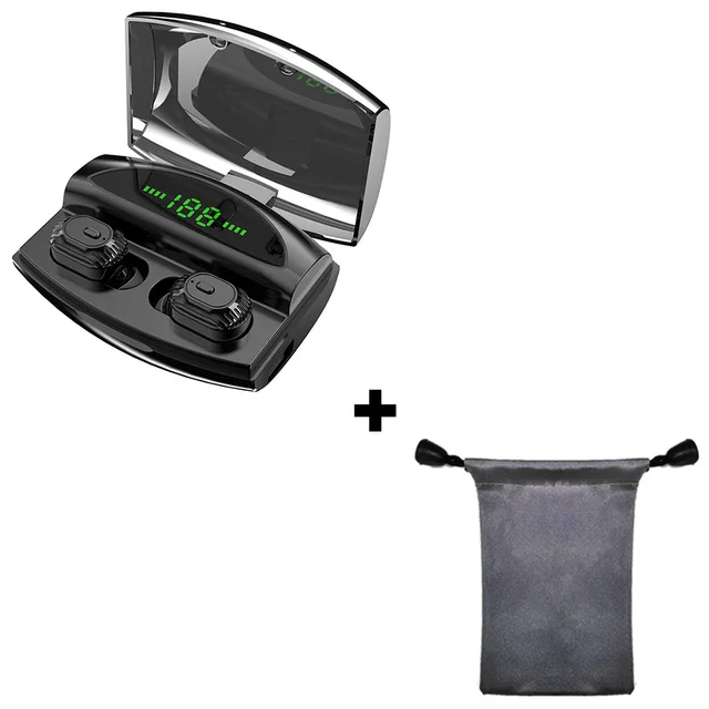 Black add bag XG-20 TWS беспроводные Bluetooth наушники 5,0 8D стерео светодиодный цифровой дисплей зарядка кабина мини невидимая Спортивная гарнитура - Цвет: Black add bag