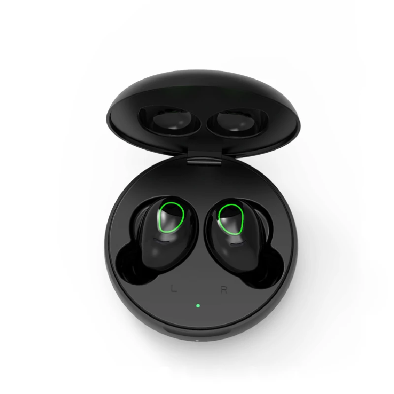 BLACK Macaron конфеты цвет S9-TWS Bluetooth гарнитура HIFI стерео Bluetooth наушники V5.0 Поддержка беспроводной зарядки - Цвет: BLACK