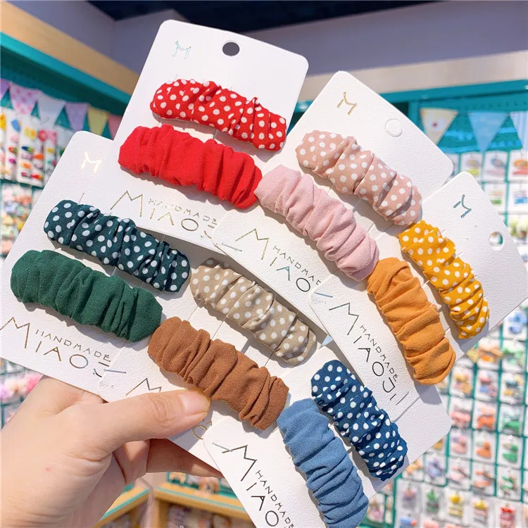 Pinza de pelo de estilo coreano para ni&ntilde;as peque&ntilde;as, horquillas con estampado de puntos, herramientas de peinado para el cabello para ni&ntilde;os, Clip Bb Ins, horquilla, pasadores, accesorios para el cabello-0