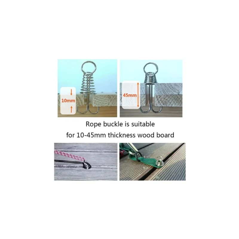 

10 Pcs Spiral Shaped Spring Octopus Deck Peg With Carabiner Hooks Buckle Pegs