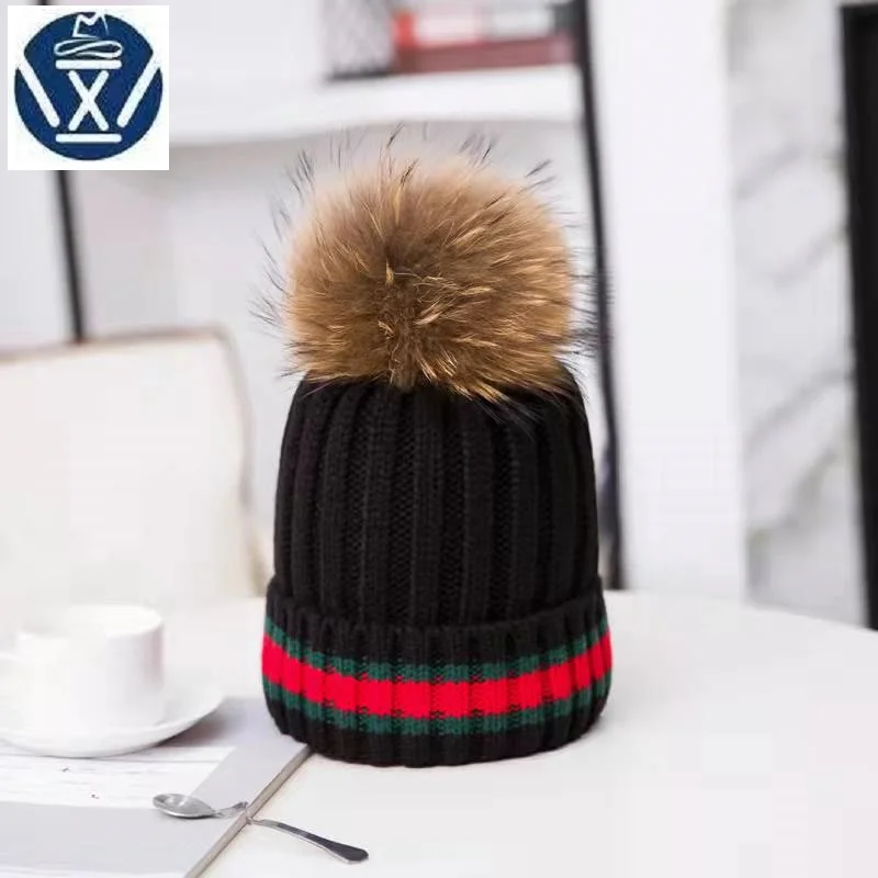 

2021 модная шапка с помпоном из натурального плюша женская шапка Beaunes зимняя дышащая шапка простая теплая однотонная Повседневная вязаная ша...