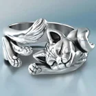 Кольцо женское из серебра 925 пробы, в виде кошки