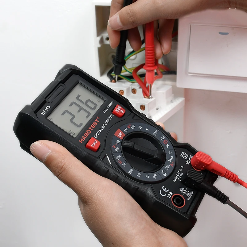 Habotest HT113 600 в цифровой мультиметр мультитестер AC DC напряжение тока 10A ом тестер