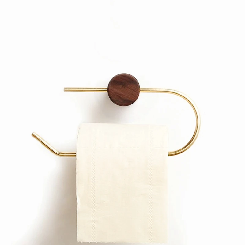 Держатель для туалетной бумаги из дерева и латуни держатель папиросной