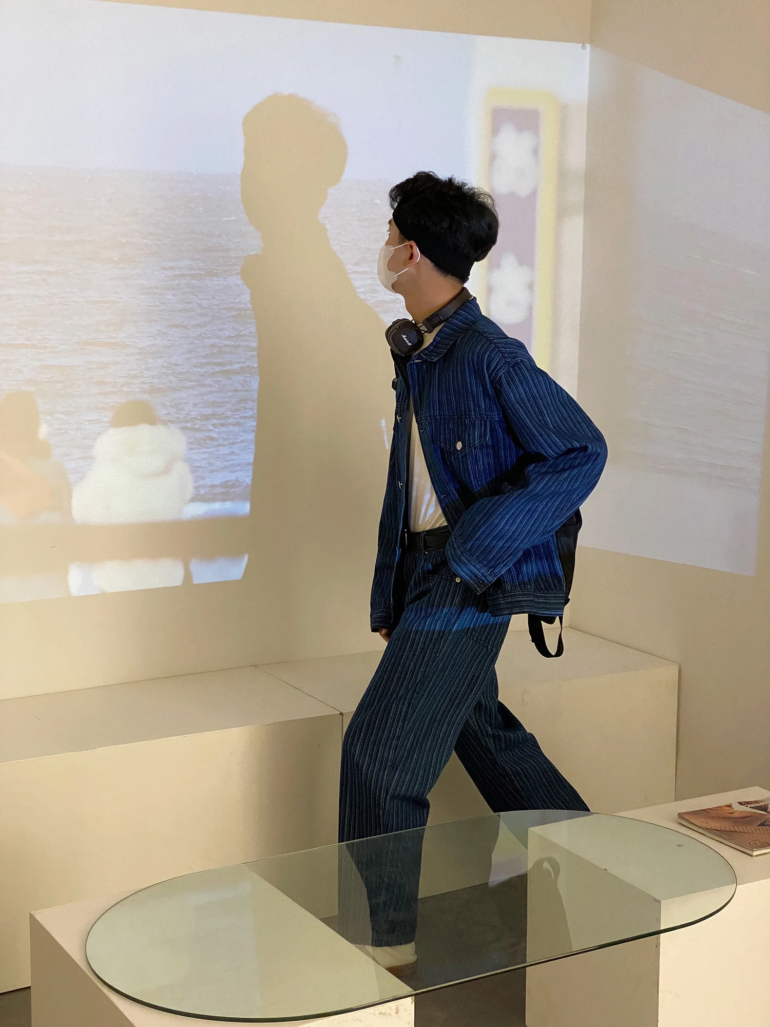 

IEFB Men's Causal Pants Loose Fashion Dark Blue Striped Straight Trousers 2021 Spring Summer New Korean Vintage Menwear 9Y6220