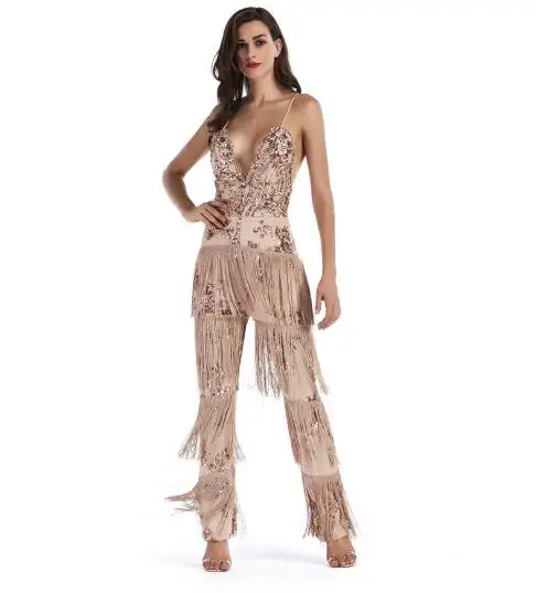 Комбинезон с бахромой женский комбинезон кисточками сексуальный кружевной