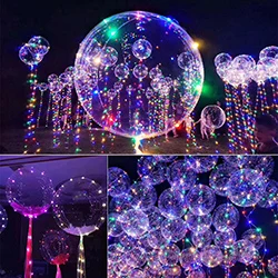 Multicolor 18 дюймов светящийся светодиодный шар, прозрачные декоративные пузырьки, декор для дня рождения, свадьбы, светодиодный шар, рождественские БОБО шары D25 - Испускаемый цвет: Multicolor