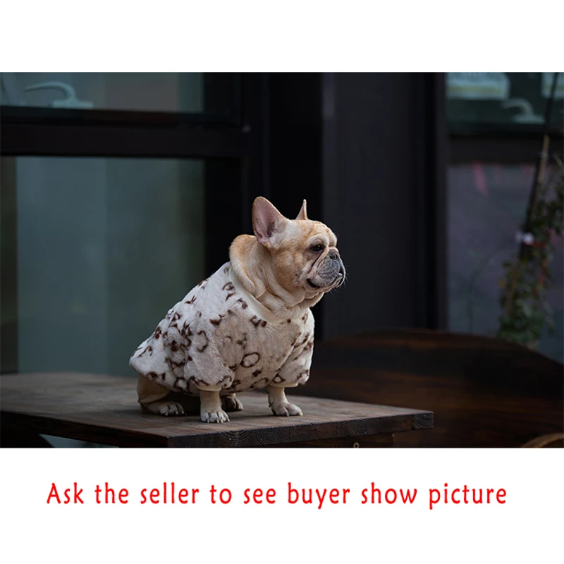 

Fashion Luxury Dog Clothes Pet Clothes for Winter Leopard Print French Bulldog Soft Coat Designer Medium Dog Clothes Fur Hoodies
