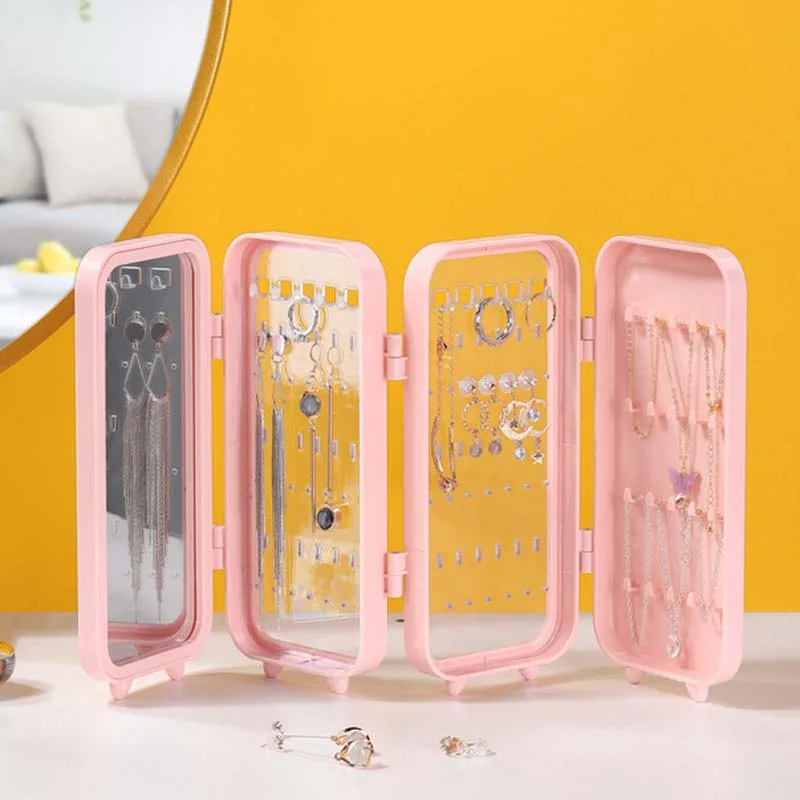 

Складная коробка для хранения ювелирных изделий, подставка для хранения сережек, ожерелья, большая емкость, Роскошный Ретро-экран, органайзер для ювелирных изделий, чехол