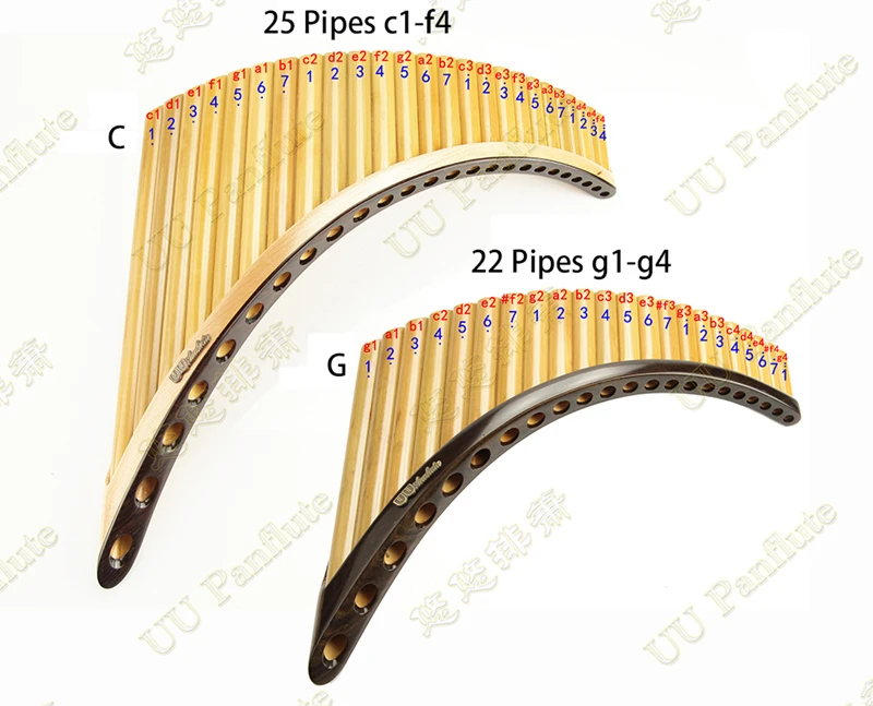UU panflute 22 трубы ABS пластик panges G ключ Pan флейта, музыкальные инструменты, 7 цветов, сковорода flauta
