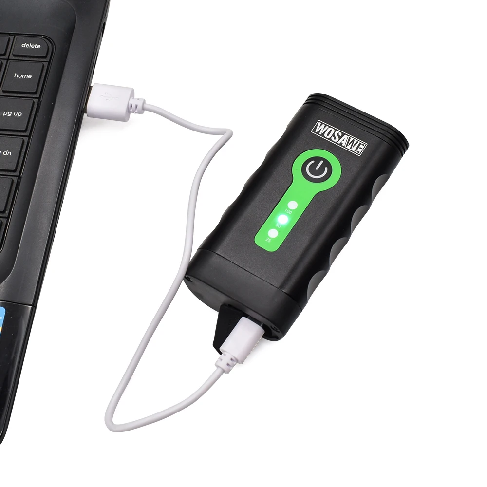 WOSAWE, встроенный аккумулятор, 5 режимов, велосипедные фары, зарядка от USB, 2400 люмен, руль, передняя фара, светодиодный фонарик для велосипеда