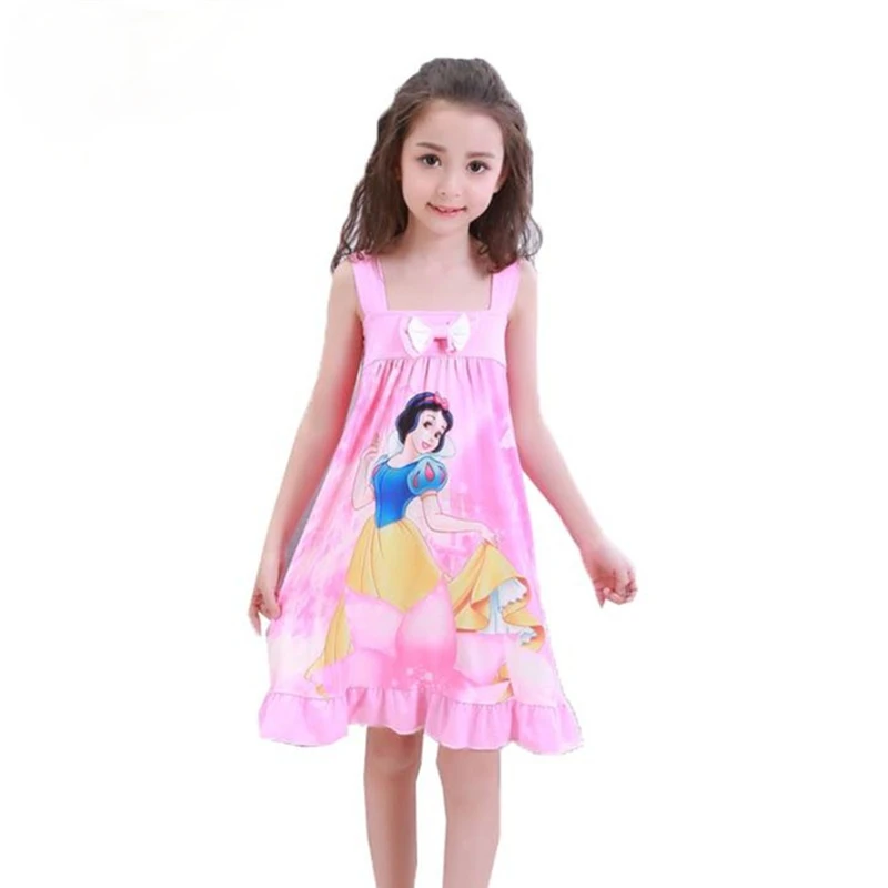 

Girls Fashion Nightgowns Cartoon Princess Elsa Anna Sofia Mermaid Printed Summer Cute Short Sleeve Pajamas Girls Kids Sleepwear