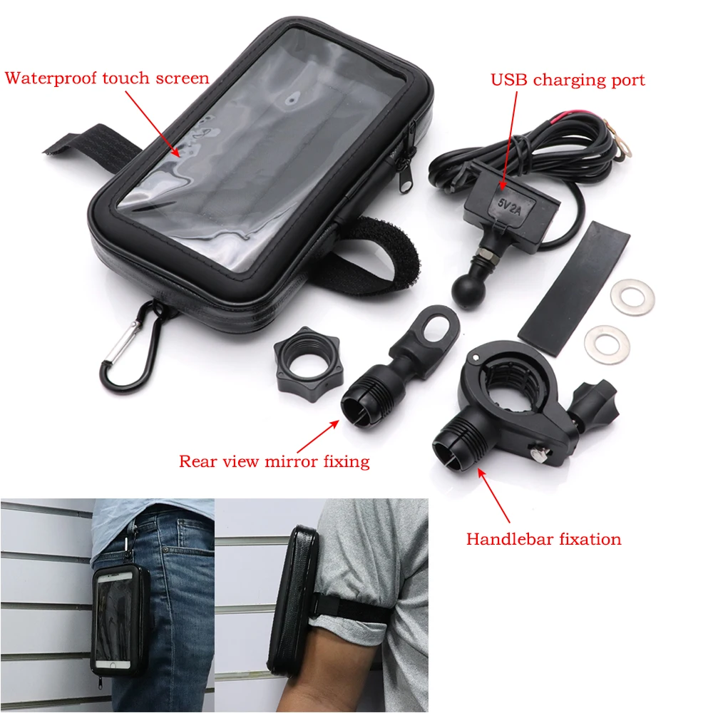 

Motorcycle Mobile Phone Holder Support Bicycle Stand For 5.5 -6.5 inch Smartphone Bike Waterproof Bag Cell Phone Case GPS Holder