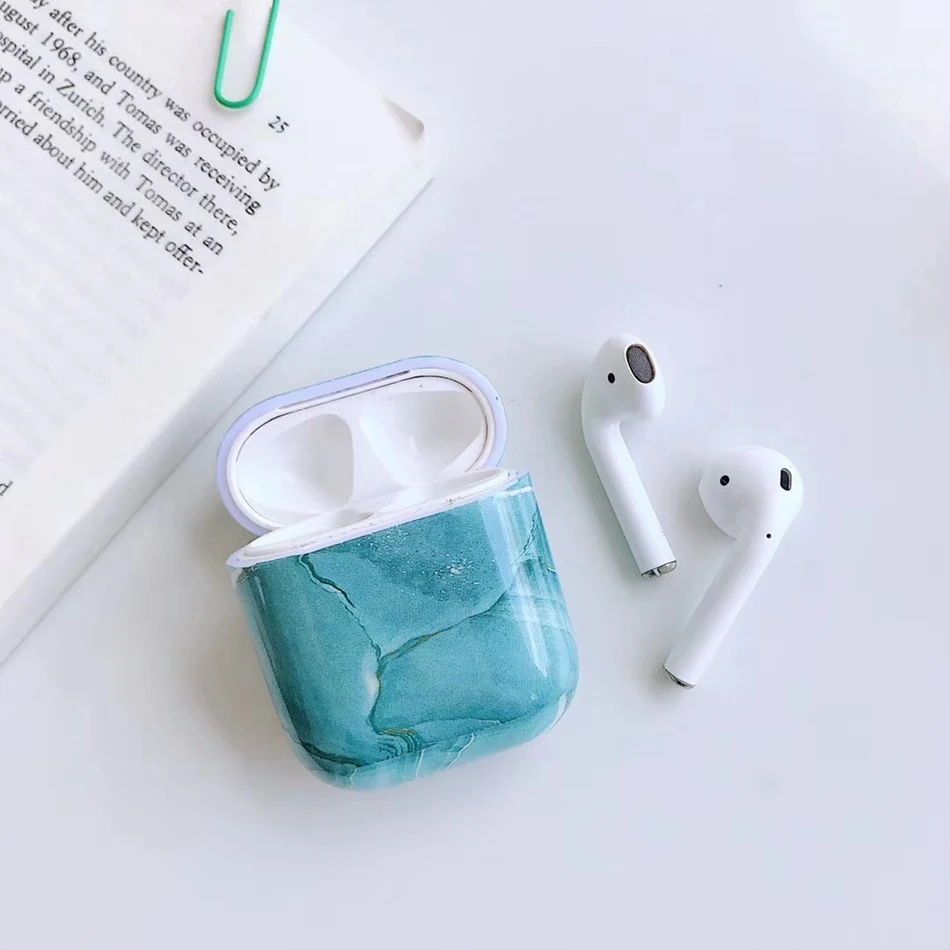 658C3 Беспроводной Bluetooth чехол для наушников Airpods чехол Роскошный Мраморный наушник чехол для Apple Air Pods 2 Earpods аксессуары 1 - Цвет: 658C3