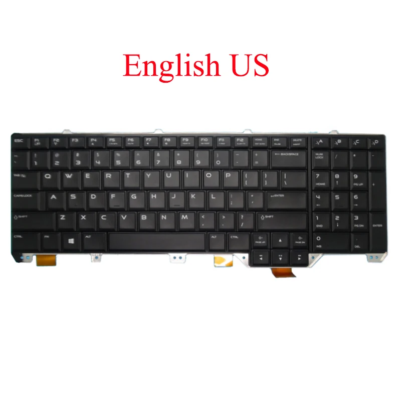 Клавиатура для ноутбука DELL Alienware 17 R1 M17X R5 0M8MH8 M8MH8 PK130UJ1B00 NSK LC0BC 01 Английский США