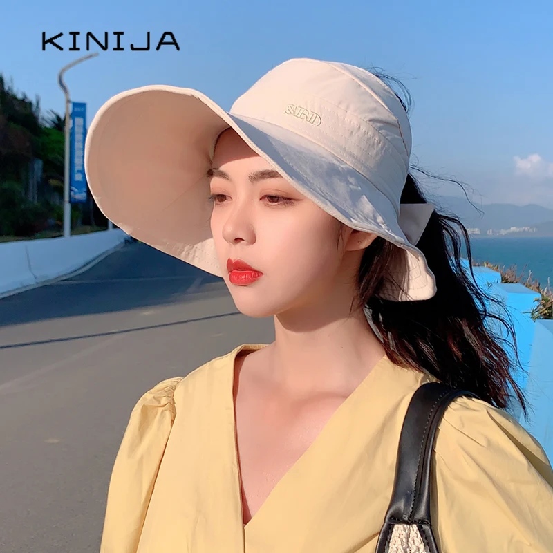 Кепка От Солнца Женская Складная модная пляжная однотонная хлопковая кепка с
