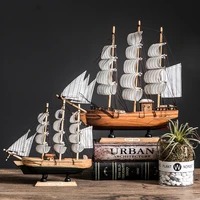 with led light caribbean black pearl corsair sailing boats wooden sailboat model home decoration accessories for living room