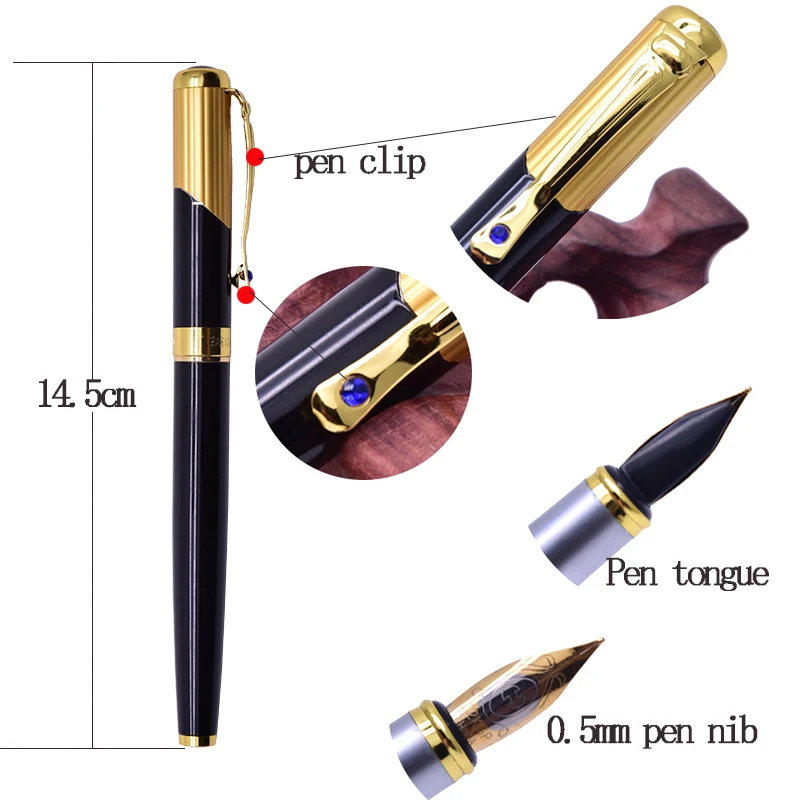 CCCAGYA D022 двухцветная золотая металлическая чернильная ручка 0,5 мм nib. Узнать офис школьный канцелярский подарок роскошная ручка и отель пищущая перьевая ручка