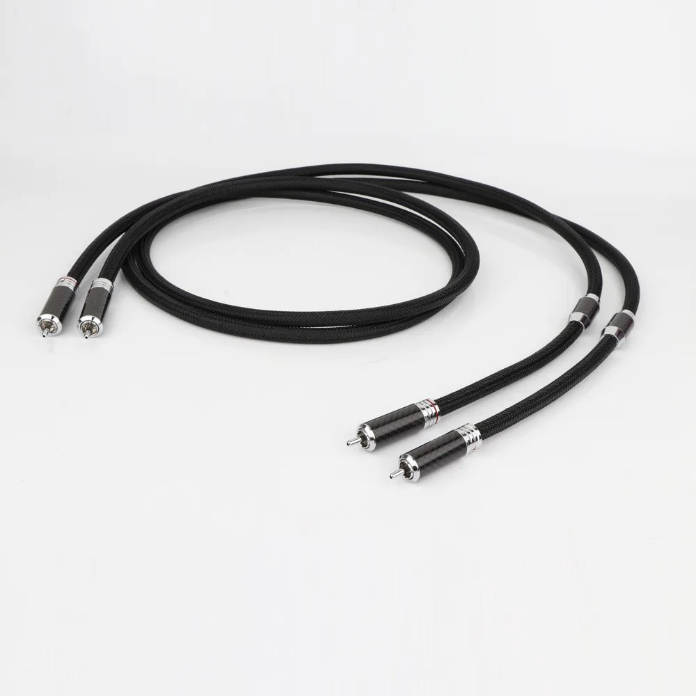 Медный аналоговый кабель RCA-RCA Preffair X418 OCC, кабель для соединения RCA HIFI, штекер RCA из углеродного волокна