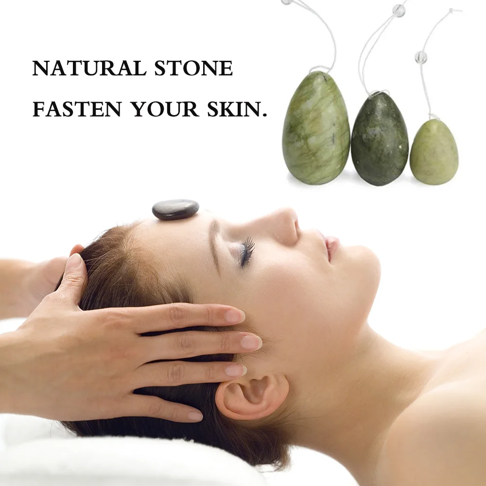 Натуральный зеленый нефрит иони яйца просверленные жезл удовольствия Helu