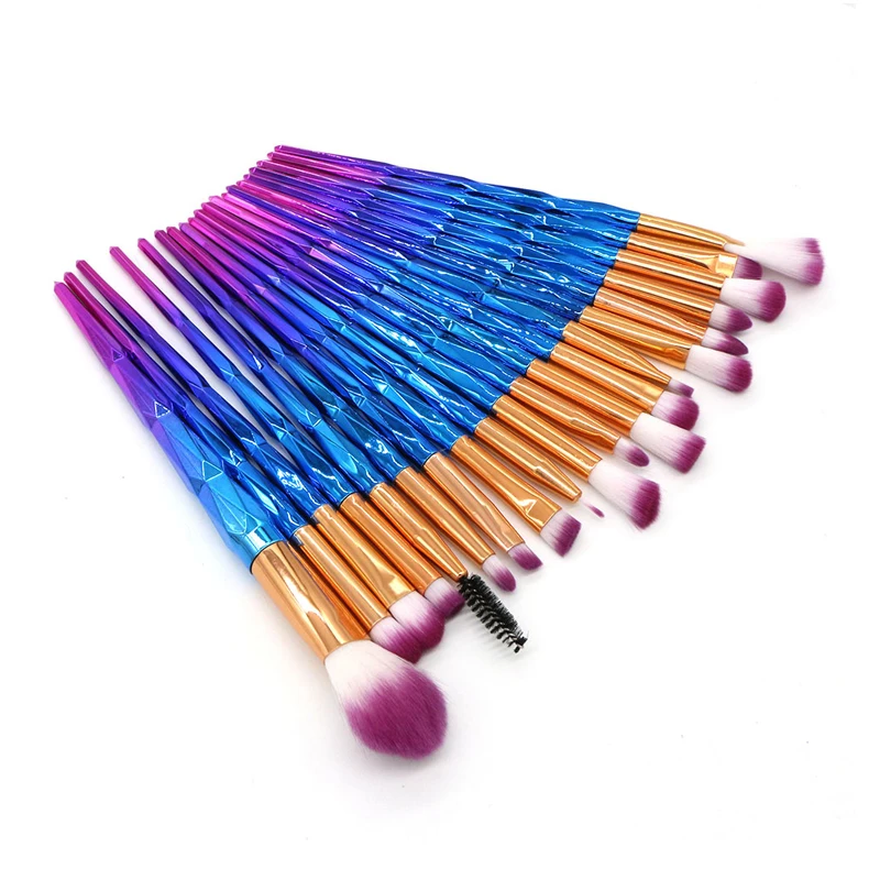 20 шт. алмазные кисти для макияжа набор кистей глаз тональный порошок тени век