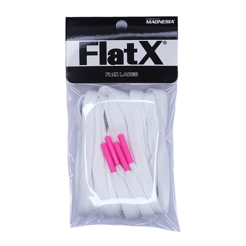 

FlatX 8mm White/Hot Pink Color Metal Tips Shoelaces High Quality Professional Sneaker Laces Shoelace Lacet