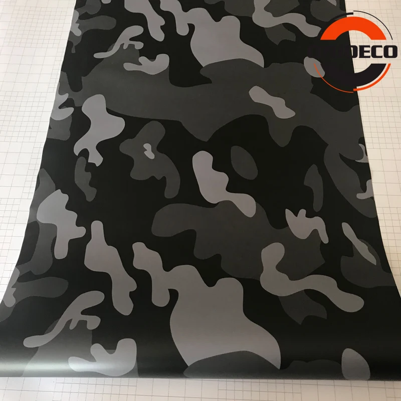 Горячая продажа 50 см ширина черный серый Камуфляжная Лента липкое покрытие для