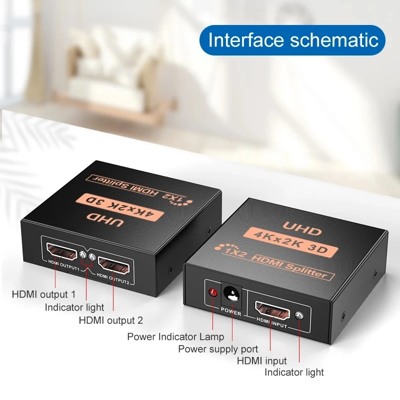 TJTAK 4K HDMI совместимый Splitter1x2 Full HD 1080P видео переключатель 1 в 2 Выход Усилитель