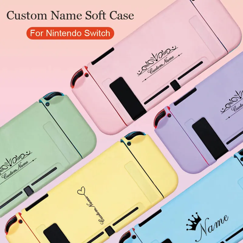 DIY Custom Made Name Case For Nintendo Switch Game Console NS JoyCon Controller Shell Soft Silicone Protective Cover Accessories