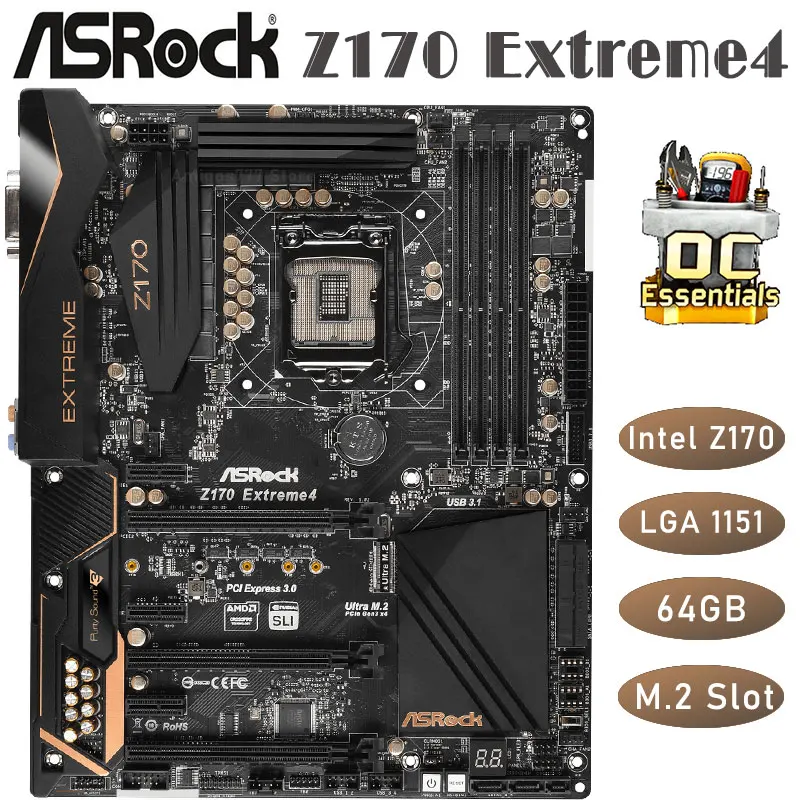 Preise Mainboard ASRock Z170 Extreme 4 LGA 1151 64GB OC Ddr4 6th USB 3,1 PCI-E 3,0 X16 M.2 Für Desktop Intel Z170 ATX Motherboard Verwendet