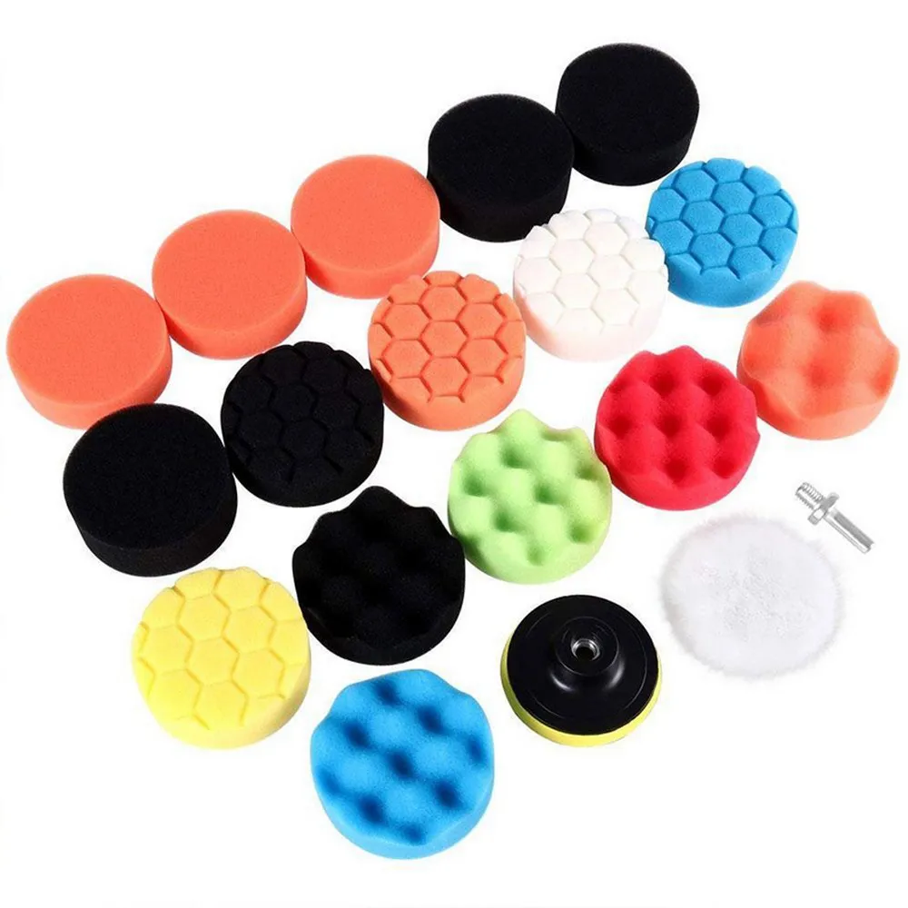Car Polishing Pad Sponge Wheel 16/19 Pieces/set of for Drill Bit Adapter Detail | Инструменты