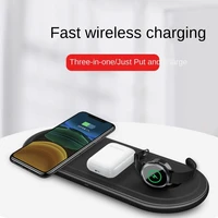 the new three in one wireless charger is suitable for apple mobile phone headset watch multifunctional desktop wireless charging