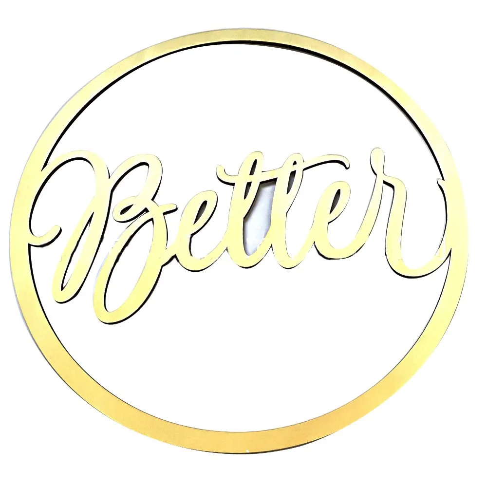 Золотой Деревянный Свадебный круглый стул на спине Креативный кулон английская