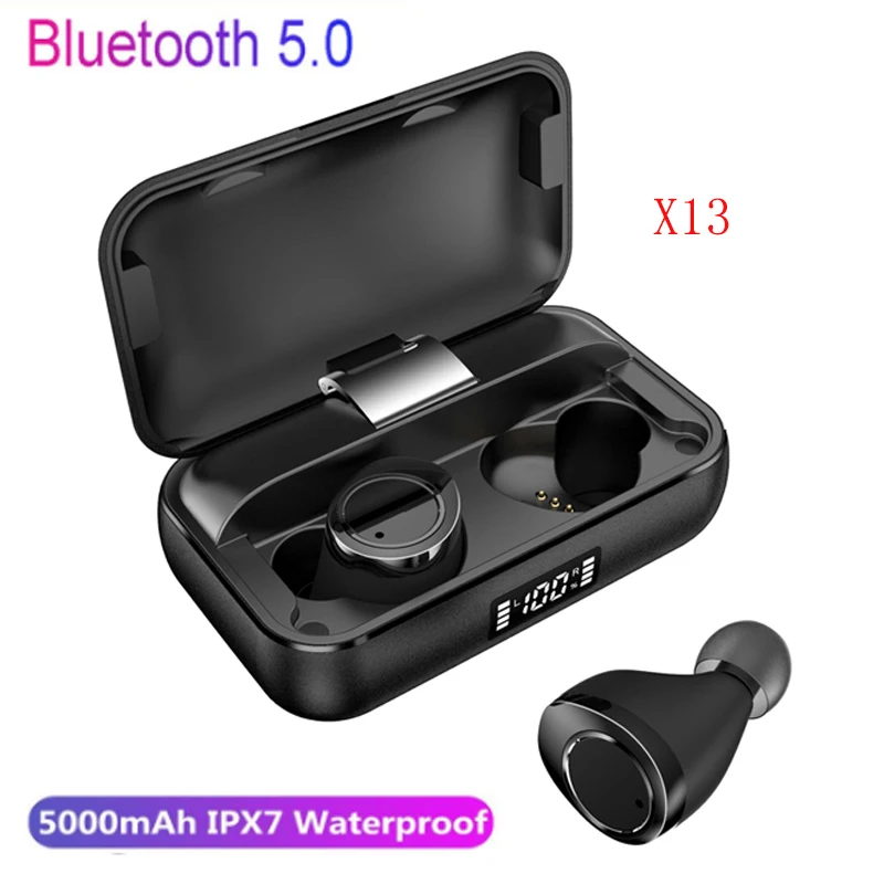TWS X13 беспроводные наушники Bluetooth 5 0 с дисплеем питания и аккумуляторным отсеком
