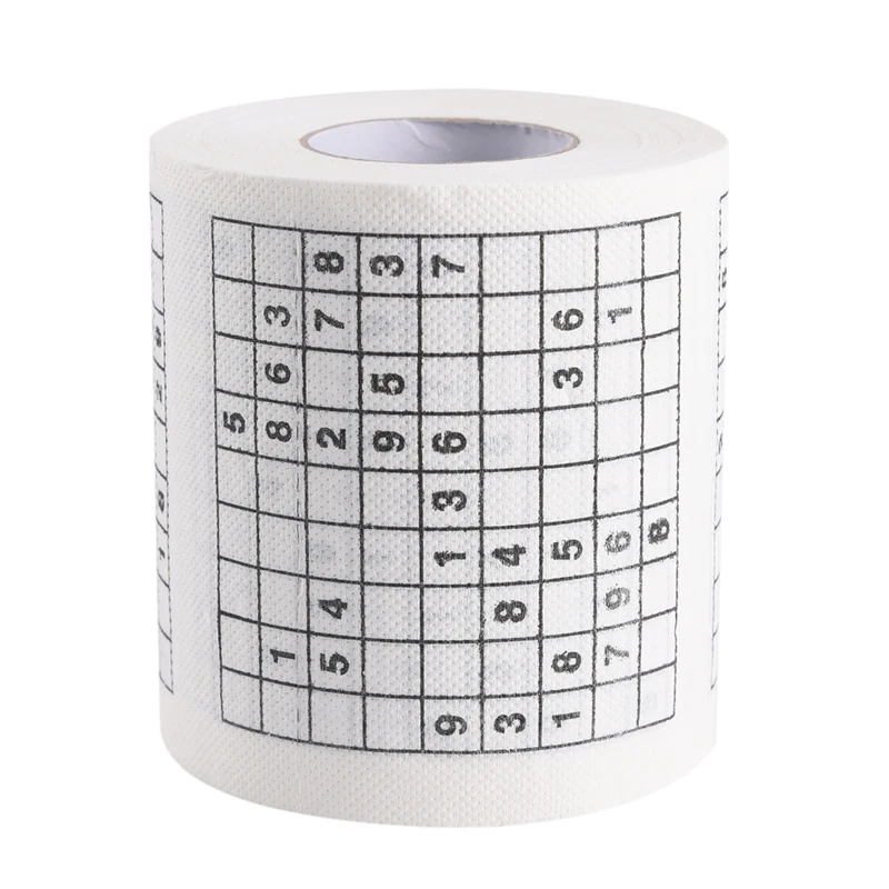 1 рулон/партия новинка 2 слойная забавная туалетная бумага с цифрами Sudoku и принтом