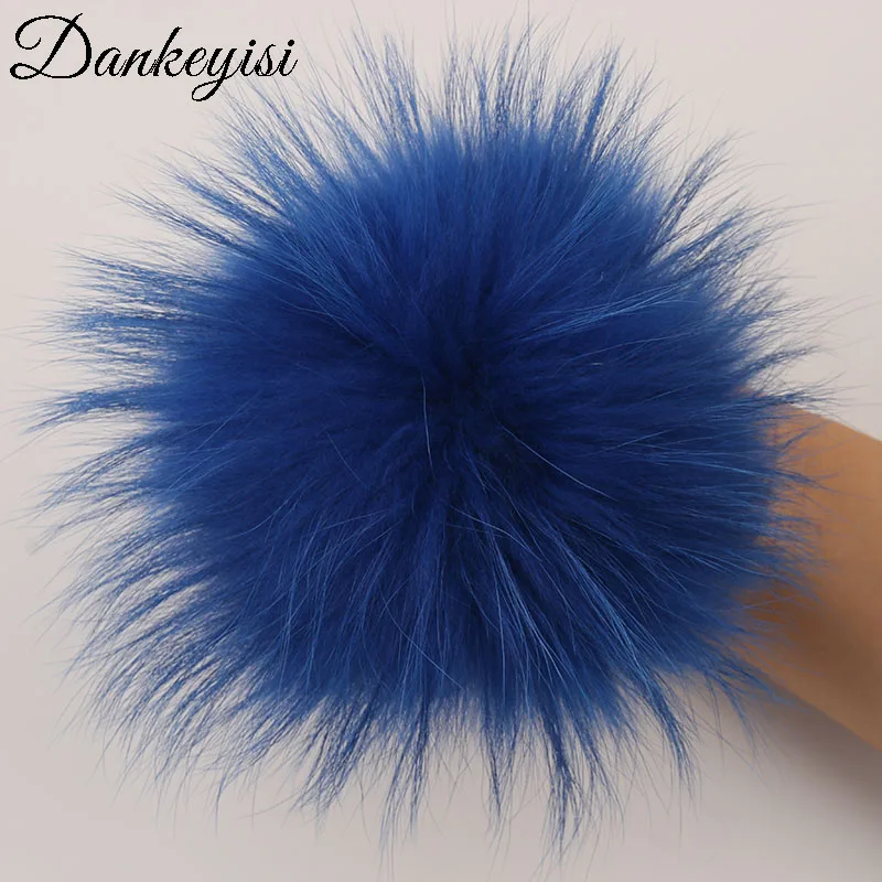 DANKEYISI помпоны из натурального меха 13 см DIY помпоны из меха енота лисы меховые шарики для шапок шарф обувь аксессуары 5 шт./лот