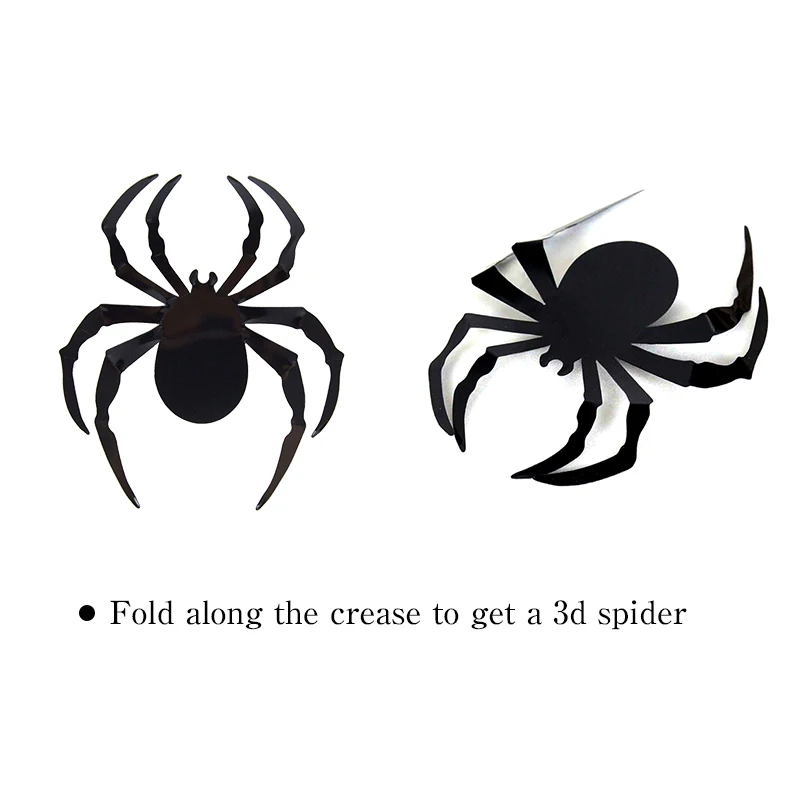 

12Pcs/Set Halloween Decoration 3D Black Spider Wall Sticker DIY PVC Art Wall Decal Sticker Festival Living Room Home Decoration