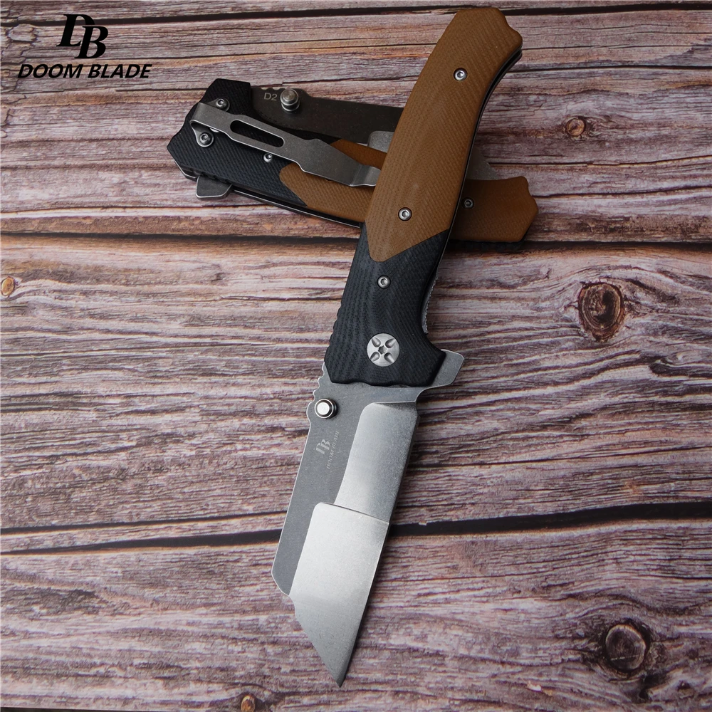 7," FH11 60-61HRC ножи 2 цвета должны убить Флип складной нож шарикоподшипник D2 лезвие G10 Ручка Открытый Отдых Охота EDC инструмент - Цвет: Черный