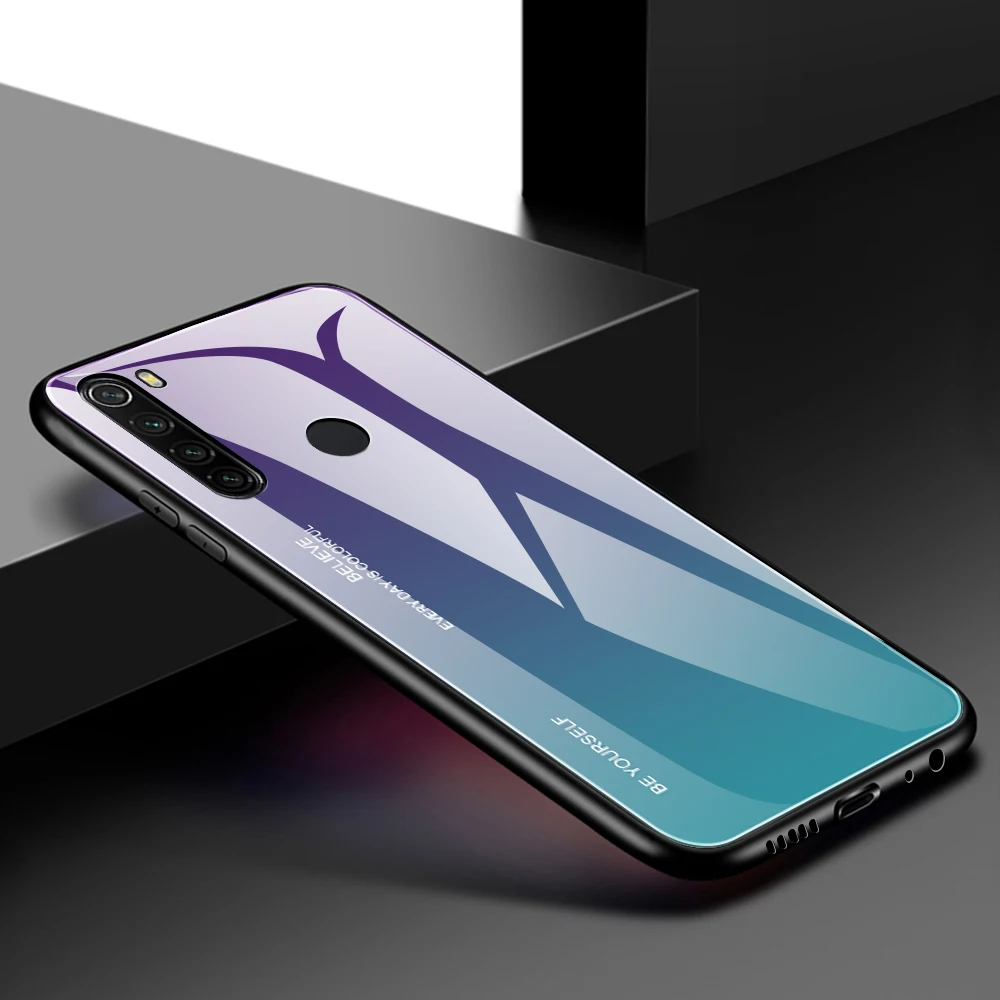Для Xiaomi Redmi Note 8 Pro Чехол из закаленного стекла роскошный градиент Мягкий силиконовый чехол для xiomi Redmi Note 8 чехол