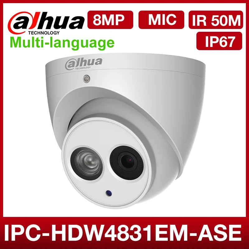 Dahua оригинальная IPC HDW4831EM ASE 4K 8MP H.265 + IR сетевая ip камера безопасности Встроенный