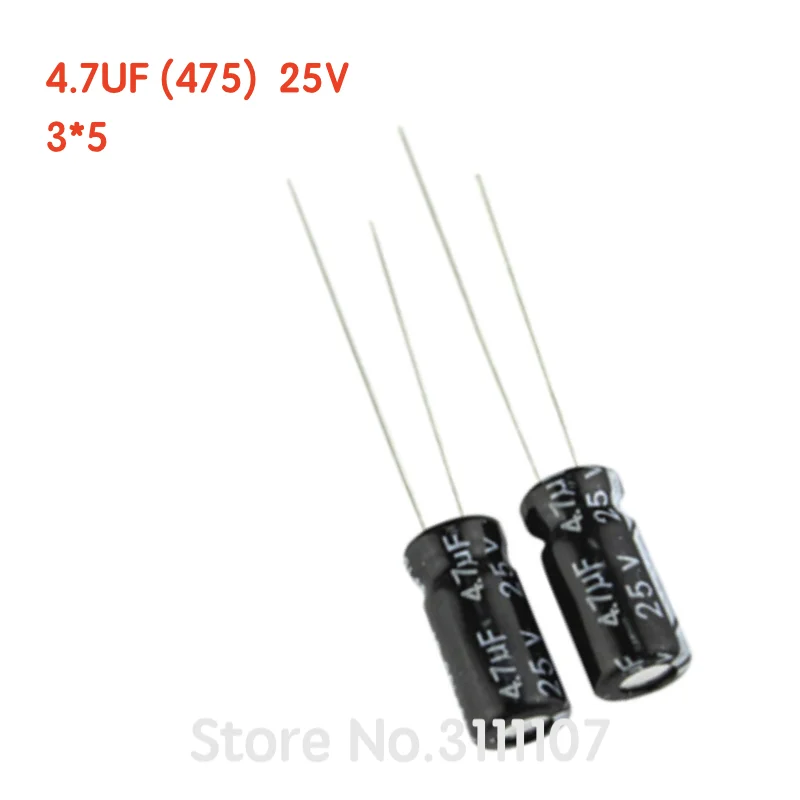 

20PCS/LOT 4.7UF 25V 3*5 Aluminum electrolytic capacitor 3*5 Electrolytic Capacitor 25v 4.7uf