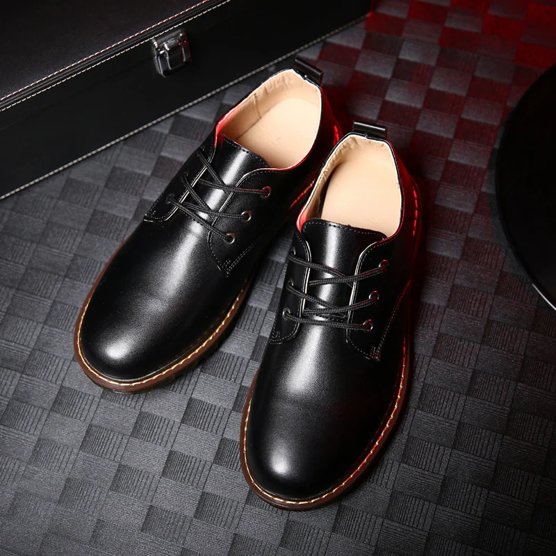 New Autumn Fashion Comfortable Oxford Men Leather Shoes Genuine High Quality Soft Casual Breathable Highheel | Обувь