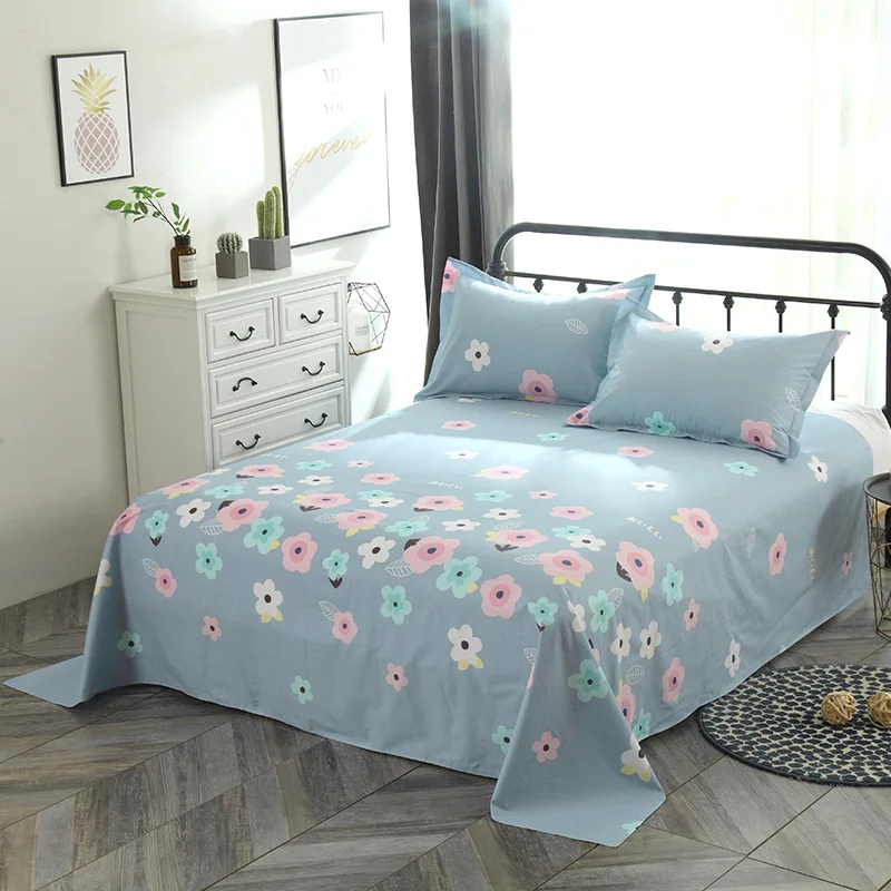 

2019 Flowers Bedding Set Cotton 4Pcs king Queen Twin double Size Duvet Cover set Floral Flat Sheet PillowCases luxury bedclothes