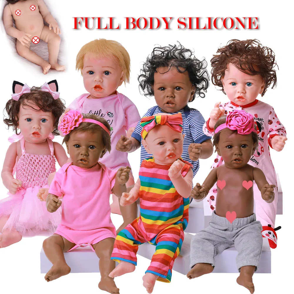 

50 см Reborn Baby Doll очаровательны реалистичные новорожденные младенцы куклы имеют зубы ручной работы Bonecas Белый Черный ванна куклы игрушка в под...