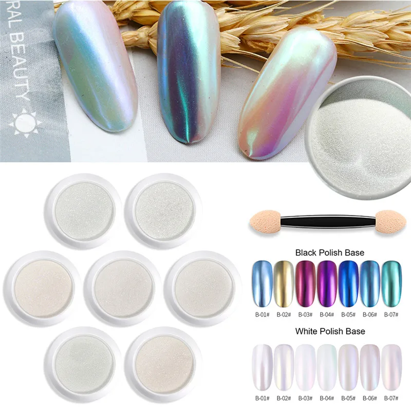1 коробка порошок для ногтей пыль жемчужный белый бриллиант волшебный дизайн
