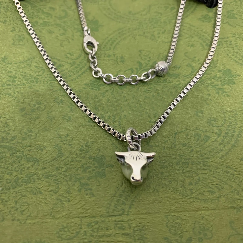 

Светильник жерелье из серебра 925 пробы с головой быка для мужчин и женщин